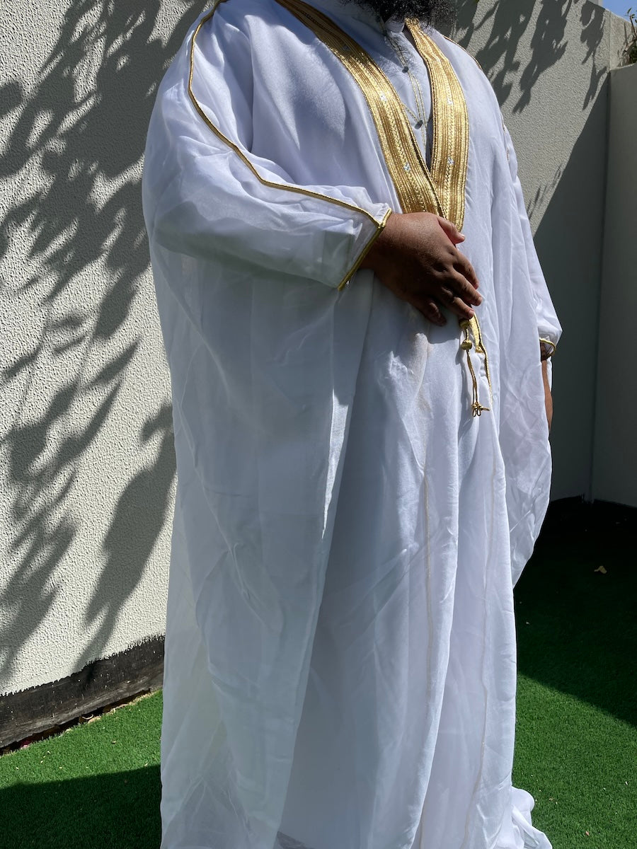 Men's High Quality White Bisht