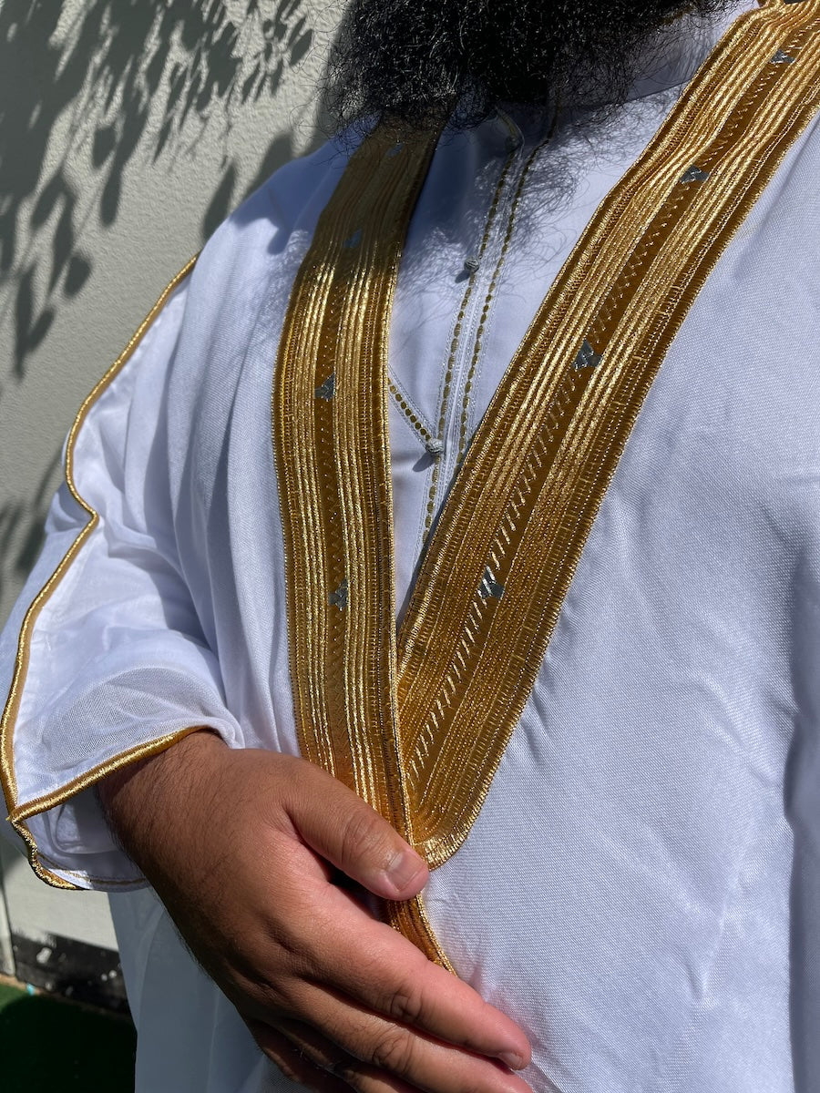 Men's High Quality White Bisht