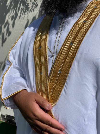 Men's High Quality White Bisht