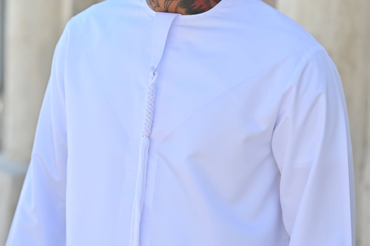 Mens Pure White Emirati Thobe