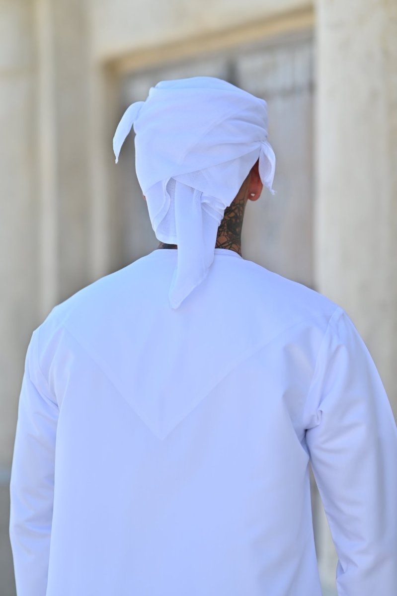 Mens Pure White Emirati Thobe