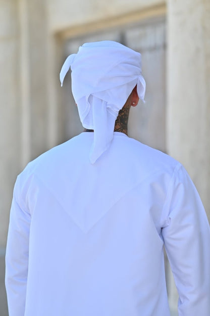 Mens Ready Made White Arab Hat Ghutra Keffiyeh