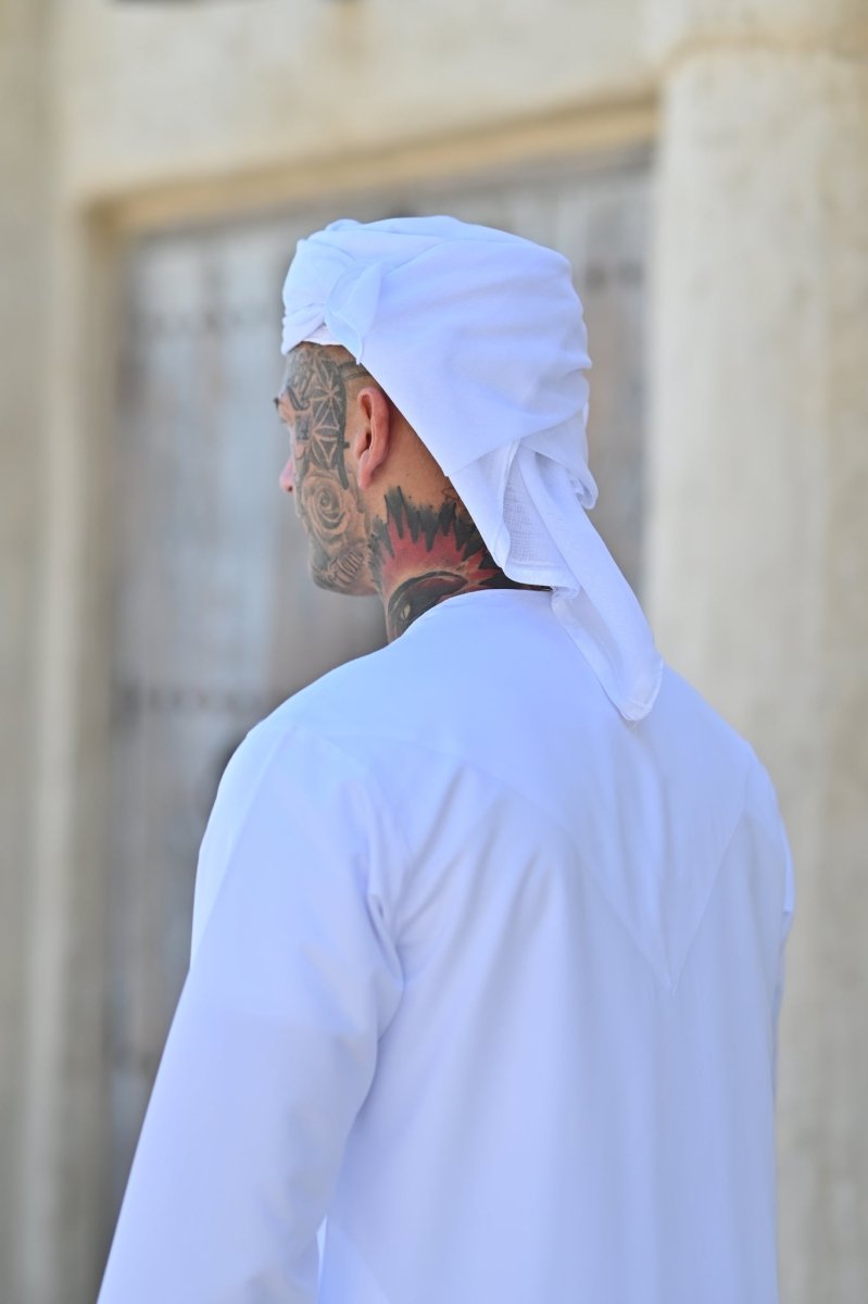 Mens Pure White Emirati Thobe