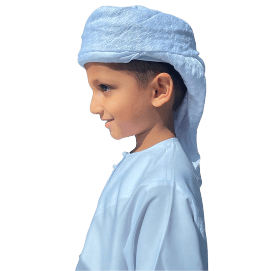 Kids Ready Made White Arab Hat Hamdani Shemagh