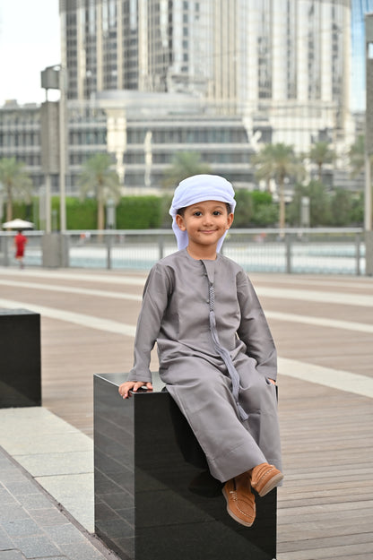 Grey Emirati Boys Jubba