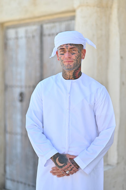 Mens Ready Made White Arab Hat Ghutra